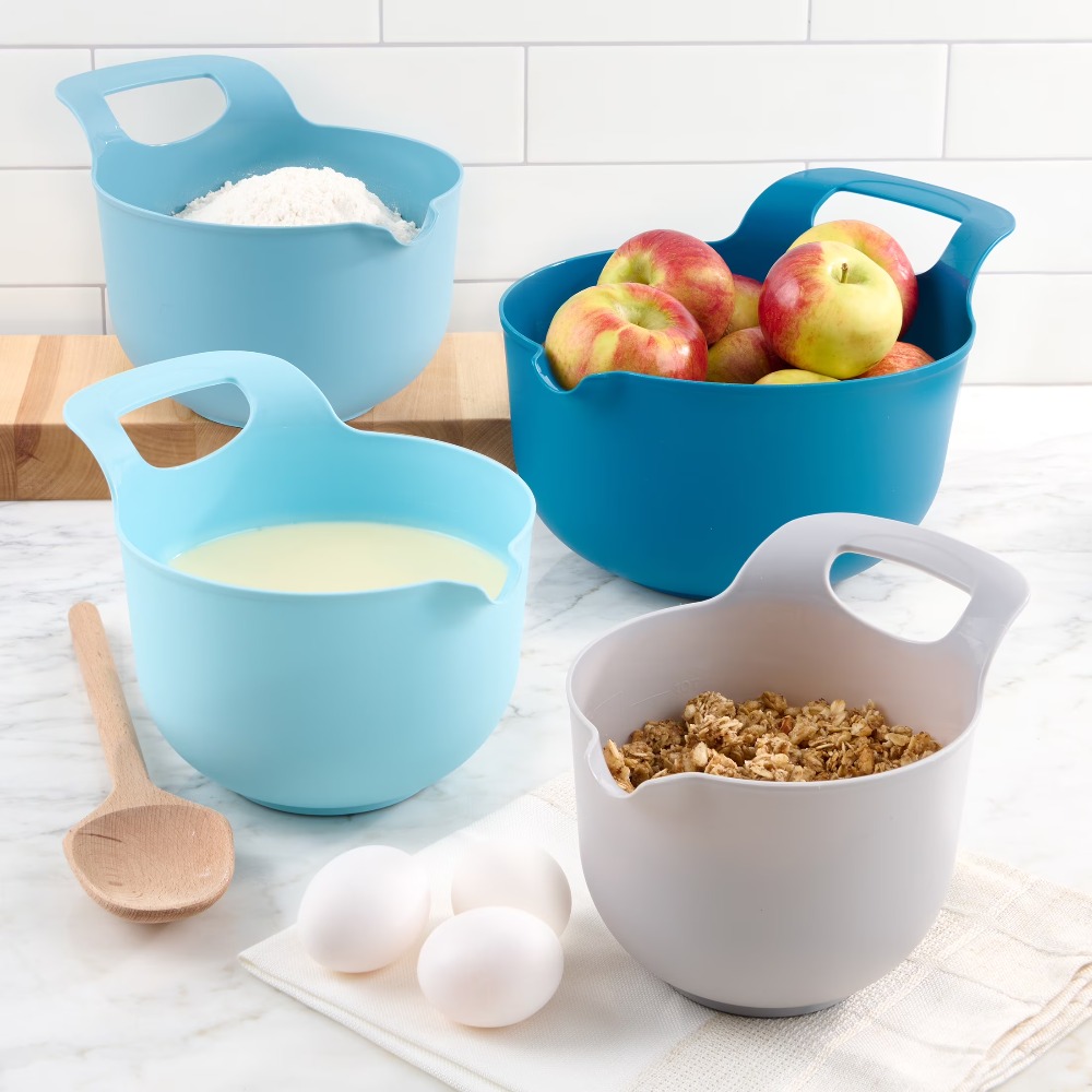 Kitchen Baking Bowls - Juego de 4 tazones de plástico